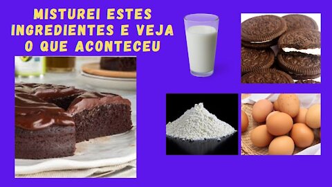 Usei estes ingredientes e fiz um bolo delicioso #bolodechocolate