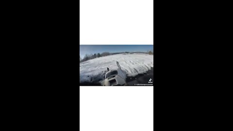 Snowmobilers Make perfect landing. ￼