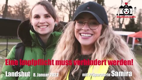 🚑🚑🚑 Demonstration in Landshut 8.1.22 - Interview mit Samira (ehem. Präparatorin Pathologie LMU) 🚑🚑🚑