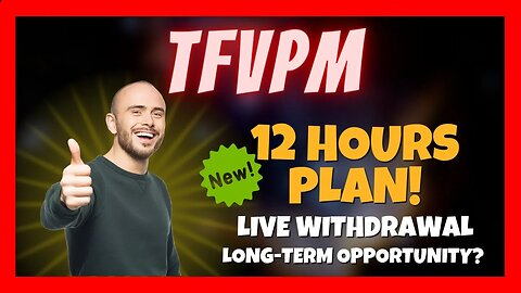 Time To Try The NEW TFVPM Plan ⏰ 1.2% After 12 Hours 📈 🚀 Over 4 Months Running ✅ Live Withdrawal 💰