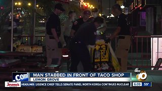 Man stabbed in front of taco shop