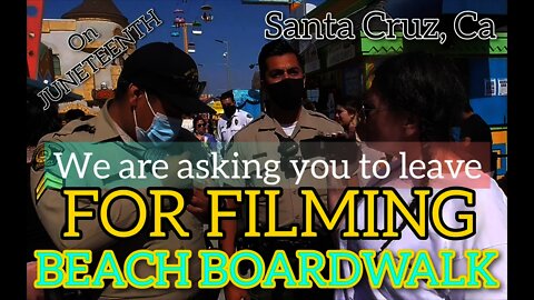 TYRANT ALERT: LadyJustice ⚖️⚔️🌠 kicked off BEACH BOARDWALK in Santa Cruz for FILMING on JUNETEENTH 🙊