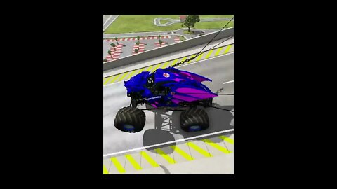 |MiniBeamNG/ Loop On Monster Truck vs Chain - BeamNG.Drive