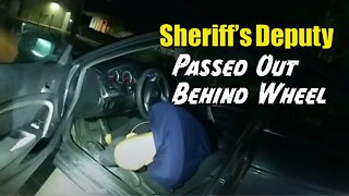 Sheriff Deputy Hanging Out Of Car Passed Out