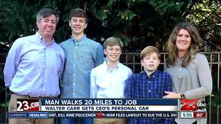 Man who walked to work is gifted new car