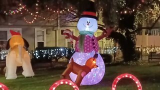 checking out the holiday lights in Roxbury