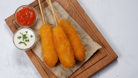 Famous Korean Cheese Corn Dog Recipe#video