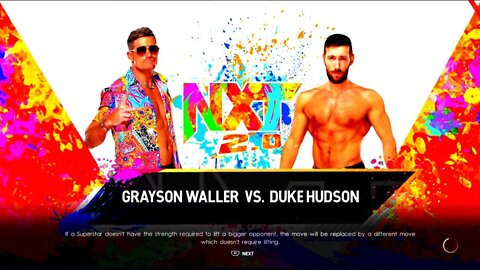 NXT Grayson Waller vs Duke Hudson