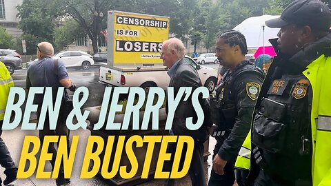 Ben and Jerry's Ben Busted and Biden boards big bird.