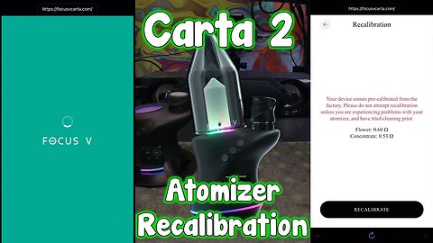 CARTA 2 ATOMIZER RECALIBRATION | FOCUS V