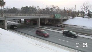 Semi-truck wedged underneath bridge on EB I-94 near Linwood