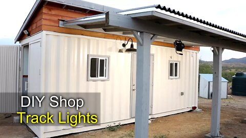DIY track lighting for the Shipping Container Shop