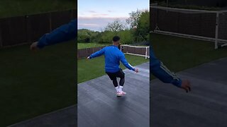 EPIC ROOFTOP FOOTBALL TRICKSHOT *SLOW MO EDITION* 🏡🥅🎯 #Shorts