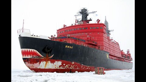 This is one of the most powerful ships in the world, a Russian nuclear-powered icebreaker