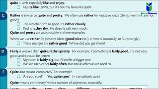 104 - Quite, pretty, rather and fairly - Unit 104 - ENGLISH GRAMMAR IN USE - Intermediate