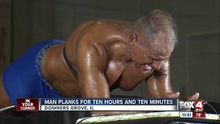Man breaks record for planking