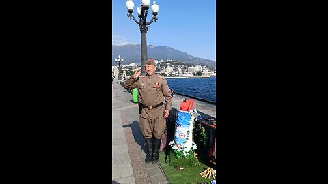 Russian Patriot Sings in Yalta, Russia