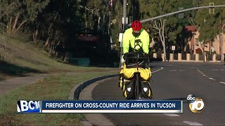 Firefighter's cross-country bike ride takes him to Arizona