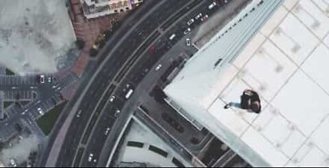 Acrobatics on top of a 70-story skyscraper