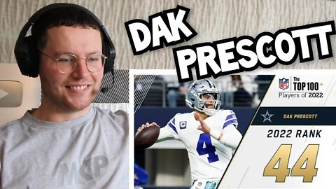 Rugby Player Reacts to DAK PRESCOTT (Dallas Cowboys, QB) #44 NFL Top 100 Players in 2022