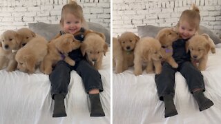Little Girl And Her Puppies Are The Cutest Thing You'll See Today