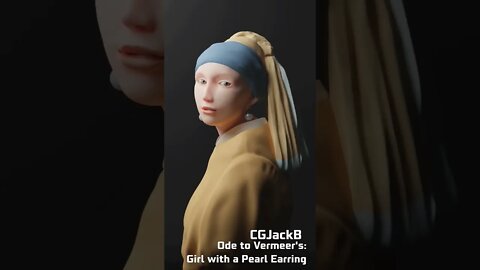 Ode to Vermeer's Girl with Pearl Earring #b3d #blender #3dart #3dmodeling #3dartist #vermeer #art