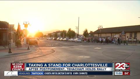 Tehachapi rally standing for Charlottesville