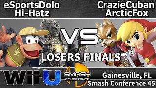 eSportsDolo & Hi-Hatz vs. CrazieCuban & ArcticFox - SSB4 Teams Losers Finals - SC45