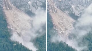 Unbelievable footage of massive rockfall in the Italian Dolomites