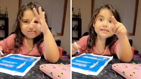 Little Girl Hilariously Calls Out Dad's Lie On Camera