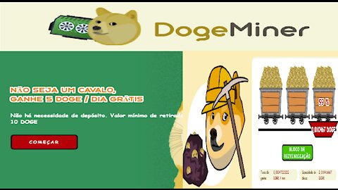 [ DOGEMiner ] Como ganhar DogeCoin Grátis | 10 DOGE sem investimento | 10 DOGE Minimo | Home Office