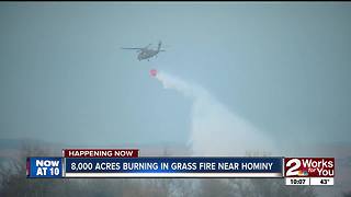 Crews battle massive grass fire in Osage County