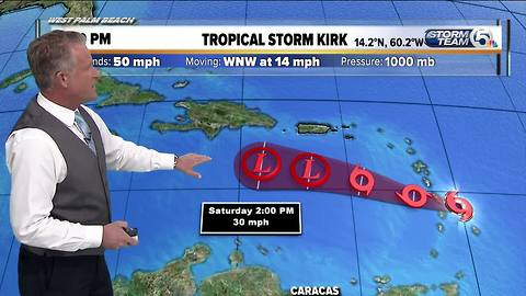 TS Kirk to rake across Lesser Antilles