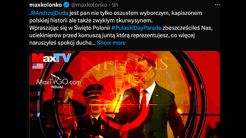 Duda bezcześci Polonię w USA - Prezydent Polonii i Polski Max Kolonko - z MaxTVGO.com