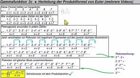 Gammafunktion 3c ► Herleitung der Euler-Produktformel (Fortsetzung)