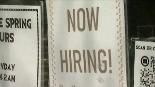 'Hiring Now' signs popping up in Downtown Denver as COVID restrictions ease