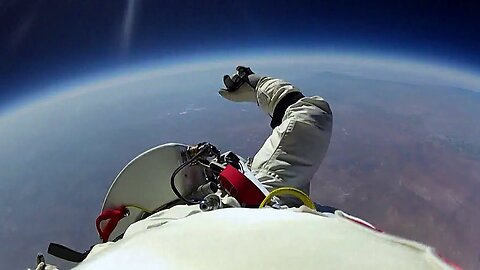 The Man jumping from SPACE to EARTH.