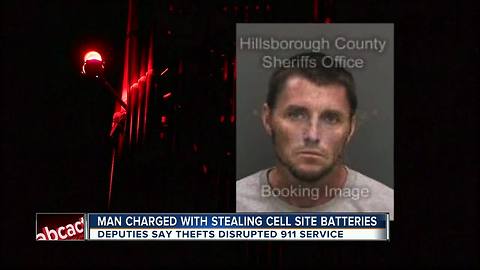 Ruskin man arrested for breaking into cell phone towers and stealing batteries