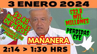 💩🐣👶 AMLITO | Mañanera *Miércoles 03 de enero 2024* | El gansito veloz 2:14 a 1:30.