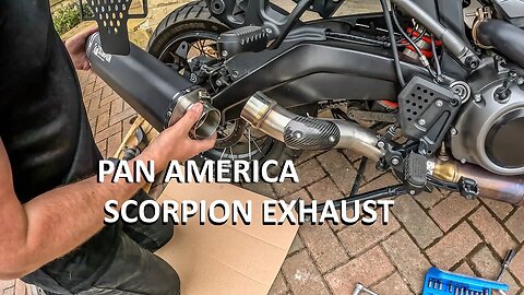Fitting a Scorpion exhaust to a H-D PAN AMERICA | install, sound comparison & road sound.