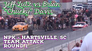 Street Outlaws 2021 No Prep Kings - Hartsville, SC: Team Attack Rd 1, Jeff Lutz vs Chucky Davis