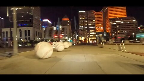 Cycling Downtown Cincinnati at Night (time lapse)