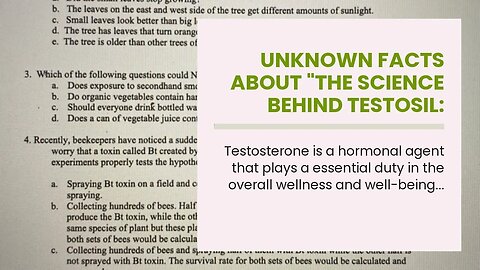 Unknown Facts About "The Science Behind Testosil: Understanding How it Works"