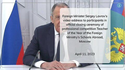 Foreign Minister Lavrov's Address at Teacher of the Year Closing Ceremony