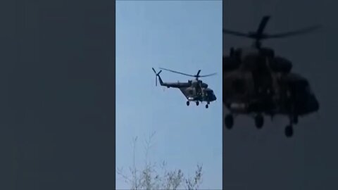 Russian Helicopters fly r Over The Beach In Mariupol And Yeysk