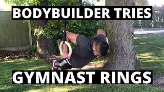 First Time on Gymnastic Rings (Bodybuilder Weightlifter Tries Gymnastics Ring Workout)