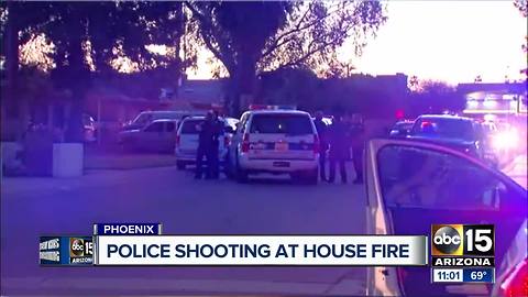 Suspect shot at scene of house fire in Phoenix