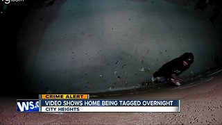Video shows City Heights home being tagged overnight