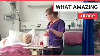 Watch adorable moment student nurse sings ‘Amazing Grace’ to grandmother of 22 in hospital
