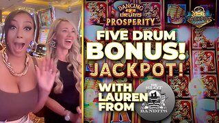 Unbelievable 5 Drum Bonus with Lauren From Slot Bandits! Playing Dancing Drums Prosperity!
